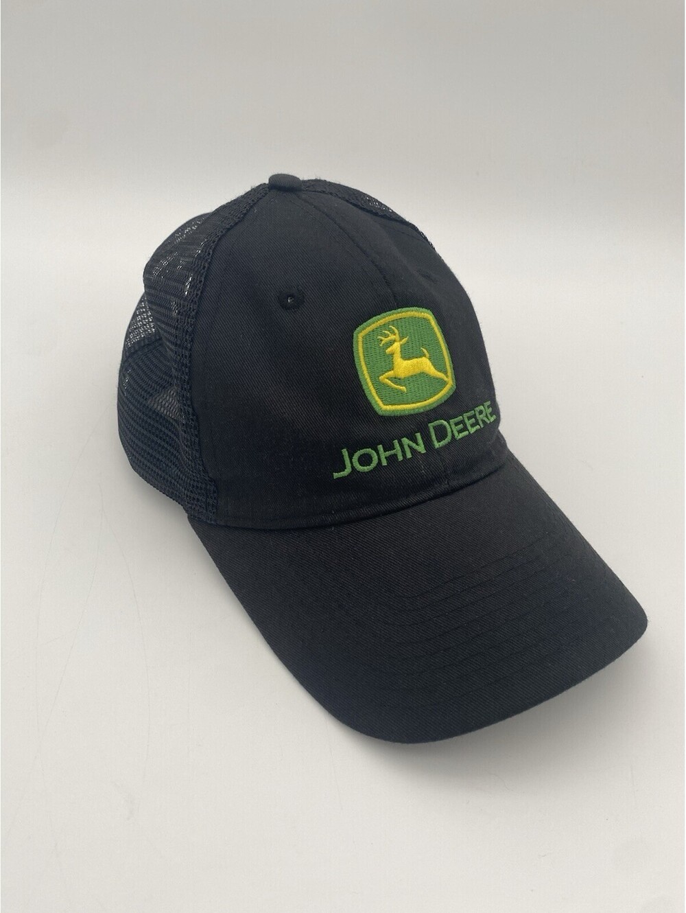 John Deere Black Mesh Back Snapback Hat - 2017